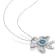 2 1/4 CT TGW London Blue and White Topaz Flower Pendant with Chain in
Sterling Silver