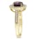 1 5/8 CTW Garnet and 1/8 CT TW Diamond Halo Ring in Yellow Plated
Sterling Silver