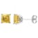 2 1/10 CT TGW Square Citrine Stud Earrings in Sterling Silver