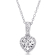 1/6 CT TW Diamond Heart Drop Pendant with Chain in Sterling Silver