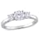 1 CT DEW Created Moissanite 3-Stone Engagement Ring in Sterling Silver