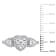 1/3 CT TW Diamond Triple Heart Halo Ring in Sterling Silver