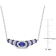 1 1/3 CT TGW  Created Blue and White Sapphire Necklace in Sterling
Silver with Black Rhodium Plated