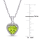 1 1/3 CT TGW Peridot Heart Halo Pendant with Chain in Sterling Silver