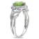 1 1/3 CT TGW Peridot and 1/10 CT TW Diamond Heart Ring in Sterling Silver