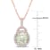 3 1/4 CT TGW Green Quartz and White Topaz Halo Pendant with Chain in
Rose Plated Sterling Silver