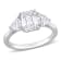 2 3/4 CT TGW Created Moissanite 3-Stone Ring in Sterling Silver