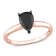 1 ct Black Diamond Solitaire Engagement Ring in 14K Rose Gold