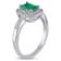 7/8 CT TGW Created Emerald and Diamond Accent Halo Ring in Sterling Silver