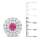 4 3/8 CT TGW Pink and White Topaz Double Halo Stud Earrings in Sterling Silver