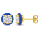 1 3/8  CT TGW Moissanite with Blue Enamel Solitaire Stud Earrings in
Yellow Plated Sterling Silver
