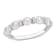 3.5-4MM Freshwater Cultured Pearl and 1/8 CT TGW White Topaz Semi
Eternity Ring in Sterling Silver