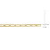 3.5MM Fancy Paperclip Chain Necklace in Yellow Plated Sterling Silver