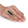 35 CT TGW Green and White Cubic Zirconia Ring in Rose Plated Sterling Silver