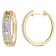 5 3/4 CT TGW Multi-Color Sapphire Hoop Earrings in 14K Yellow Gold