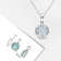 1 1/7 CT TGW Aquamarine Halo Pendant with Chain in Sterling Silver