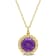 2 1/4 TGW Amethyst Halo Link Pendant with Chain in Yellow Plated
Sterling Silver