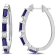 3 5/8 CT TGW Created Blue and White Sapphire Oval Hoop Earrings in
Sterling Silver