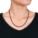 13 CT TGW Purple Garnet Beaded Necklace in Sterling Silver Clasp