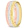 Ladies 6mm Matte Three Row Wedding Band in 10K 3-Tone Gold