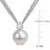 11-12MM Freshwater Cultured Pearl and 5/8 CT TGW White Topaz Pendant in
Sterling Silver