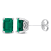1 4/5 CT TGW Octagon Created Emerald Stud Earrings in Sterling Silver