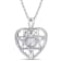 1 1/4 CTW White Topaz Heart Locket Pendant with Chain in Sterling Silver