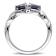1 1/8 CT TGW Created Blue Sapphire and Diamond Accent Double Heart
Infinity Ring in Sterling Silver