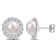 9.5-10MM Cultured Pearl and 1/3 CT TGW Created White Sapphire Halo Stud
Earrings in Sterling Silver