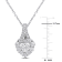 2 CT DEW Created Moissanite Halo Heart Pendant with Chain in Sterling Silver