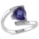 2 3/8 CT TGW Created Blue Sapphire and Diamond Accent Ring in Sterling Silver