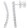 7/8 CT TW Diamond Curved Line Earrings in 14K White Gold