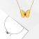1/5 CT TGW Created Ruby Butterfly Necklace in Yellow Plated Sterling Silver