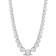 2 3/4 CT TGW Created Moissanite Graduated Necklace in Sterling Silver