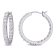 2 1/2 CT DEW Created Moissanite Beaded Hoop Earrings in 10K White Gold