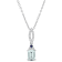 1 CT TGW Aquamarine, Blue Sapphire and 1/10 CT TDW Diamond Necklace in
Sterling Silver