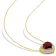 3 4/5 CT TGW Garnet and 1/5 CT TW Diamond Halo Heart Necklace in Yellow
Plated Sterling Silver