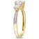 1-3/8 CT DEW Created Moissanite 3-Stone Engagement Ring in 10K Yellow Gold