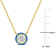 3/4 CT TGW Moissanite with Blue Enamel Halo Solitaire Necklace in Yellow
Plated Sterling Silver