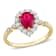 2 3/8 CT TGW Created Ruby and White Topaz and Diamond-Accent Halo Ring
in 10K Yellow Gold