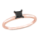 1/2 ct Black Diamond Solitaire Engagement Ring in 14K Rose Gold