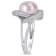 10.5 -11MM Pink Freshwater Cultured Pearl and 3/4 CT TGW Cubic Zirconia
Ring in Sterling Silver
