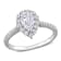 1 3/8 CT DEW Created Moissanite Teardrop Halo Engagement Ring in
Sterling Silver