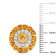 3 1/2 CT TGW Multi Gemstone Halo Stud Earrings in 18K Yellow Gold Over
Sterling Silver