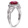 1 5/8 CT TGW Created Ruby and 1/10 CT TW Diamond Heart Ring in Sterling Silver