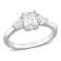 1 5/8 CT TGW Created Moissanite 3-Stone Ring in Sterling Silver