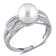9-9.5MM Freshwater Cultured Pearl and Diamond Split Shank Ring in
Sterling Silver