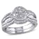 1/7 CT TW Diamond Cluster Split Shank Bridal Set in Sterling Silver