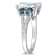 4 CT TGW Ice Aquamarine, London Blue Topaz and 1/10 CT TW Diamond Ring
in Sterling Silver