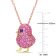 2 3/8 CT TGW Created Blue and Pink Sapphire Cluster Bird Necklace in
2-Tone Plated Sterling Silver